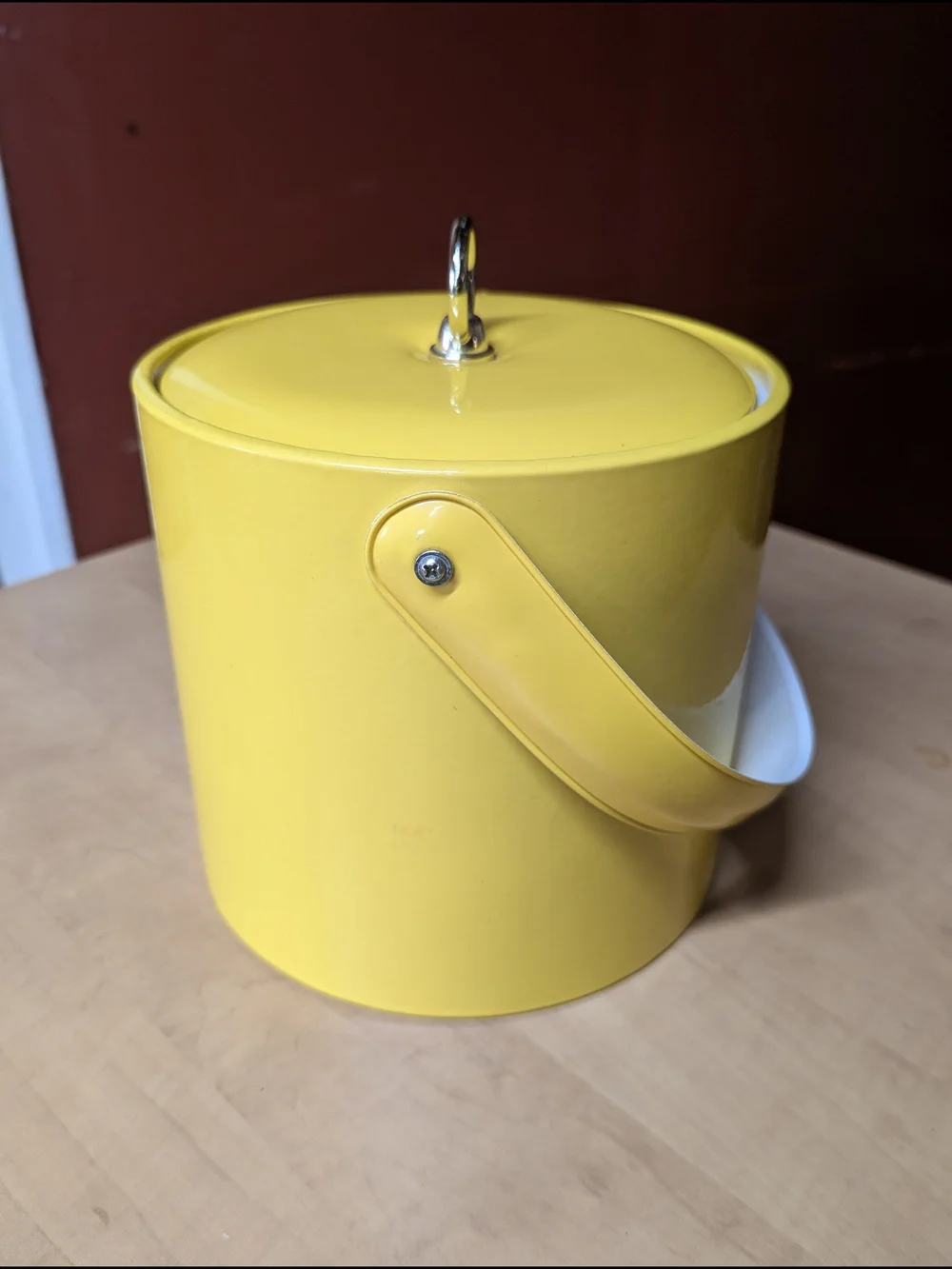 MCM Georges Briard Bright Yellow Ice Bucket Barware